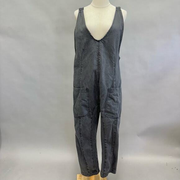Free People We The Free High Roller Jumpsuit Mineral Black Size Medium like new! - Picture 16 of 16